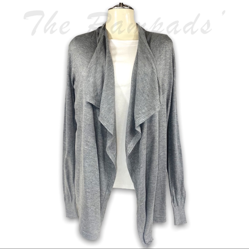 Ann Taylor Gray Waterfall Cardigan Size Medium